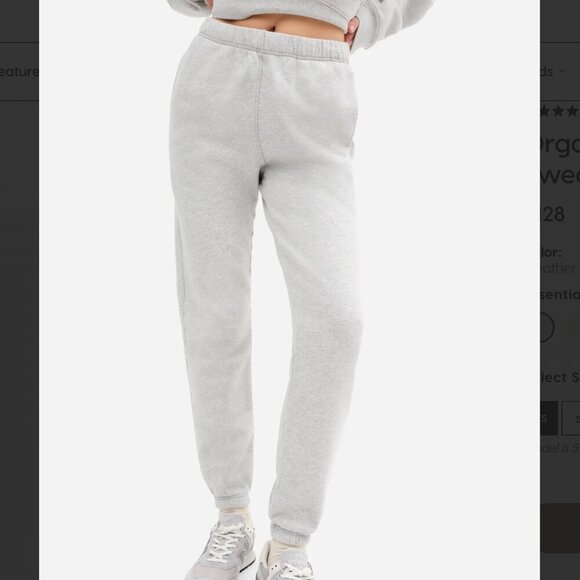 MATE the Label - Organic Fleece Relaxed Pocket Sweatpant In Heather Gray - Picture 6 of 10